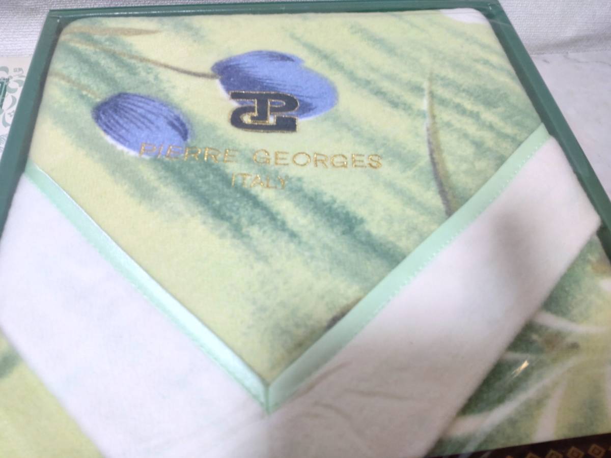 c8579◆未使用◆PIERRE GEORGESチューリップ柄　綿毛布◆箱入り_画像2