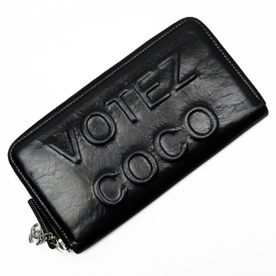シャネル CHANEL ラウンドファスナー長財布 VOTEZ COCO レザー