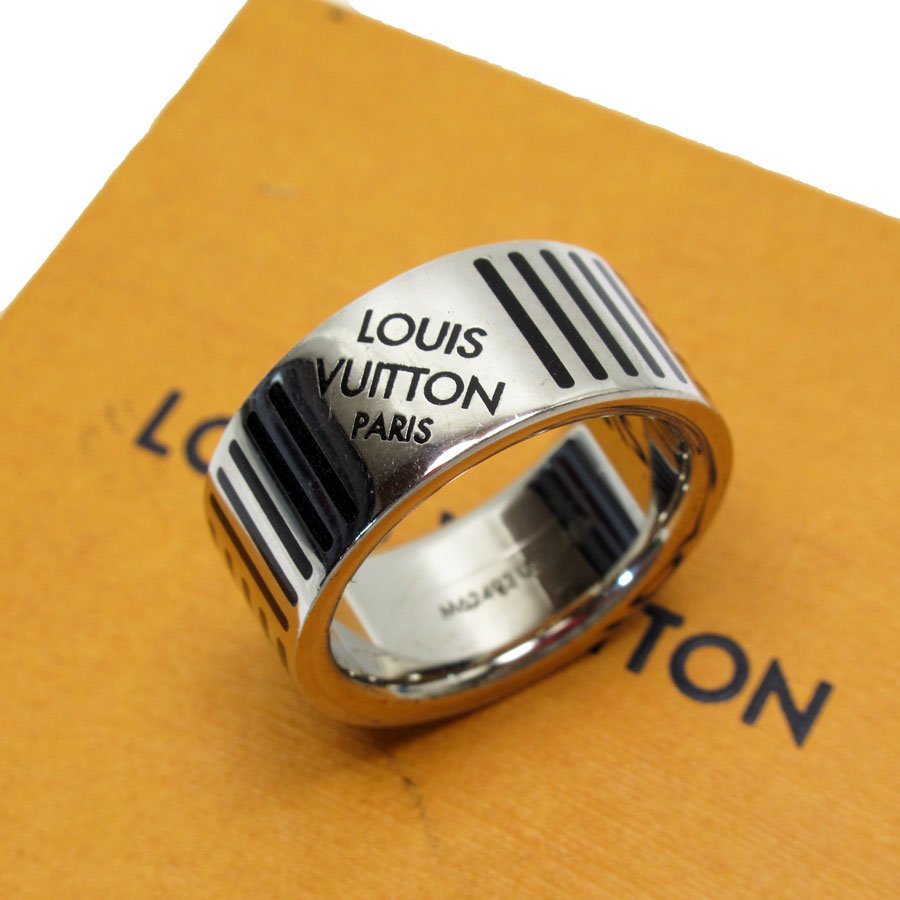ルイ ヴィトン LOUIS VUITTON リング・指輪 バーグ ダミエ カラーズ メタル シルバー×ブラック g3477a