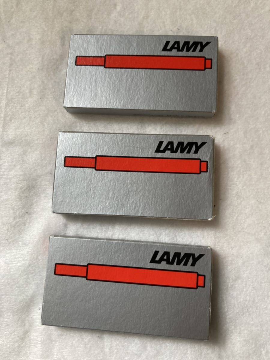 ◆ ラミー　【LAMY】 インクカートリッジ　レッド　T10　５本入り　３セット 　◆_画像1