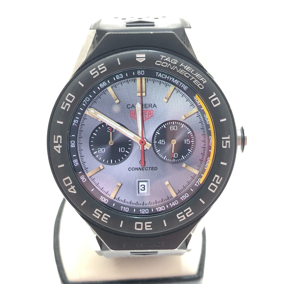 □□ TAG HEUER タグホイヤー 腕時計 スマートウォッチ コネクテッド モジュラー 45 ラバー ブラック SBF8A8001 やや傷や汚れあり