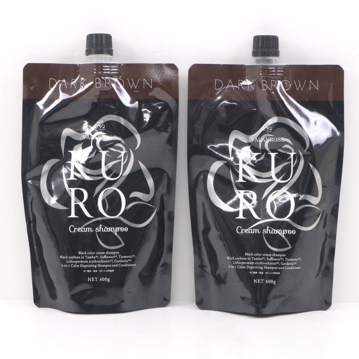 バランローズVALANROSE KUROクリームシャンプー400g ダークブラウン×2