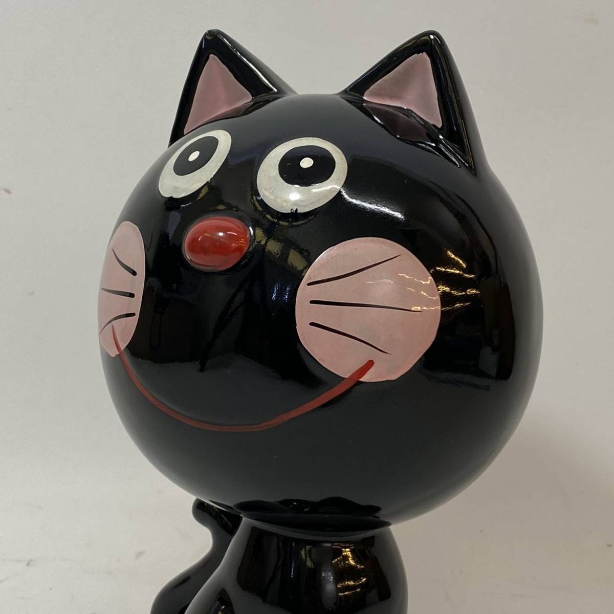内藤ルネ RUNE 貯金箱 黒猫 クロ ネコ 猫 昭和 レトロ 陶器 ねこ 内藤ルネ RUNE 貯金箱 黒猫 クロ ネコ 猫 昭和 レトロ 陶器 ねこ