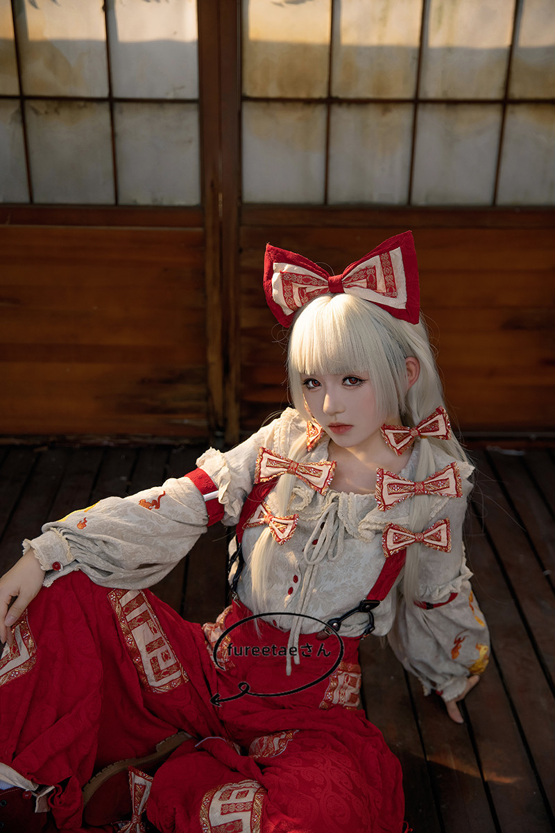 東方Project 藤原妹紅 コスプレ衣装 ウィッグ - コスプレ 東方Project 藤原妹紅 コスプレ衣装 ウィッグ - コスプレ