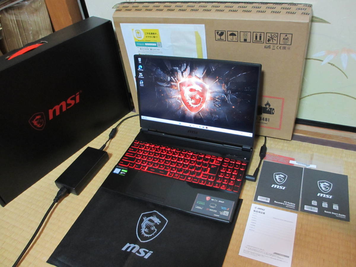 MSI【GL65-9SD】15.6型/Win11Home/Corei5-9300H/GTX1660Ti 6GB/16GB/増設SSD(Samsng)1TB＋1TB 中古美品の画像1