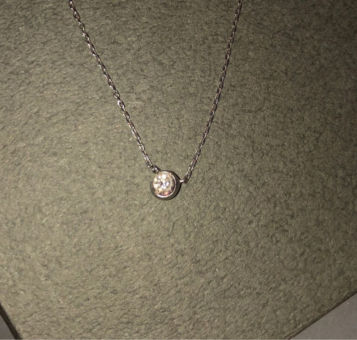 スタージュエリー STAR JEWELRY K18WG ムーンセッティング ネックレス