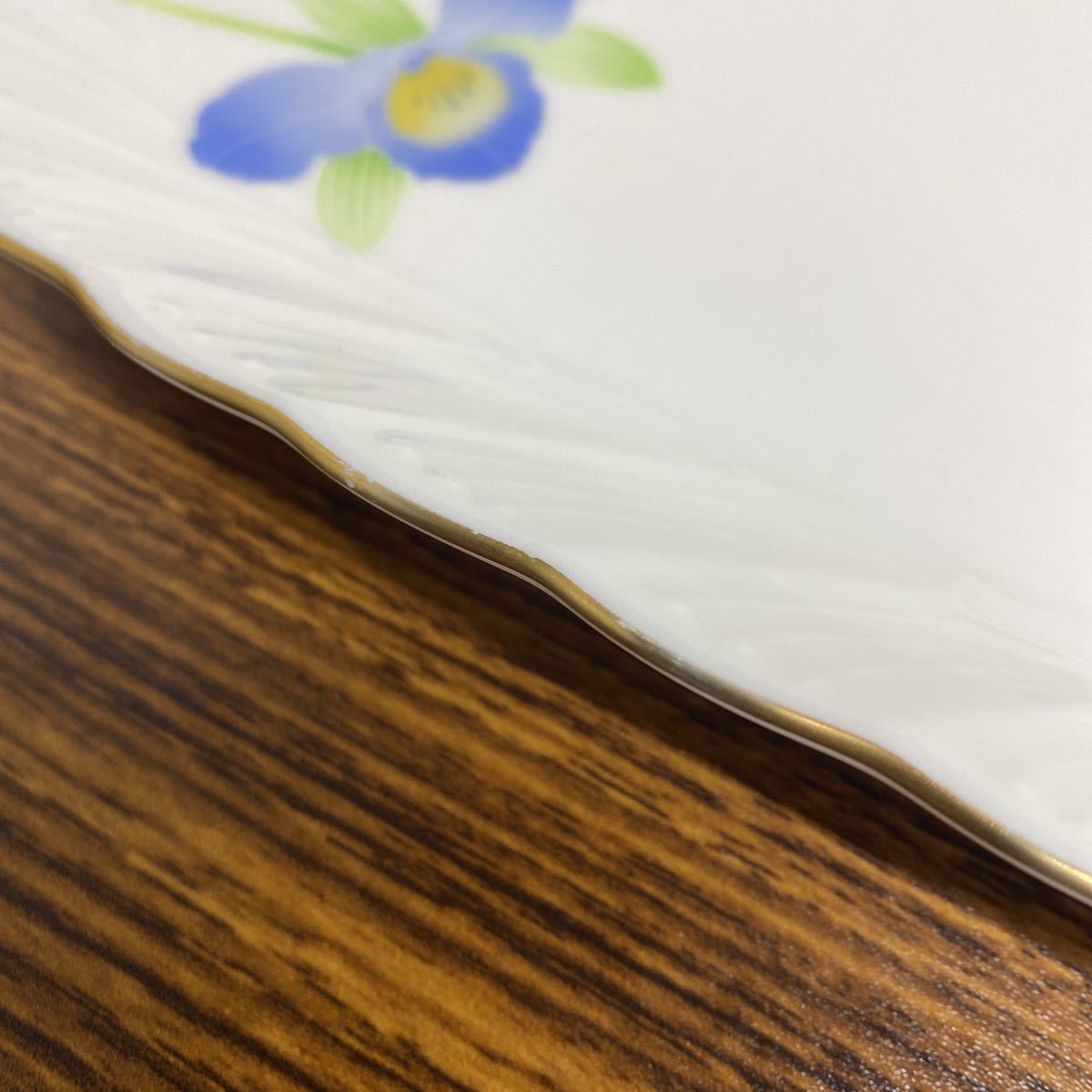 香蘭社 長皿 花柄 金彩 ロングプレート 全長約35.5cm_画像5