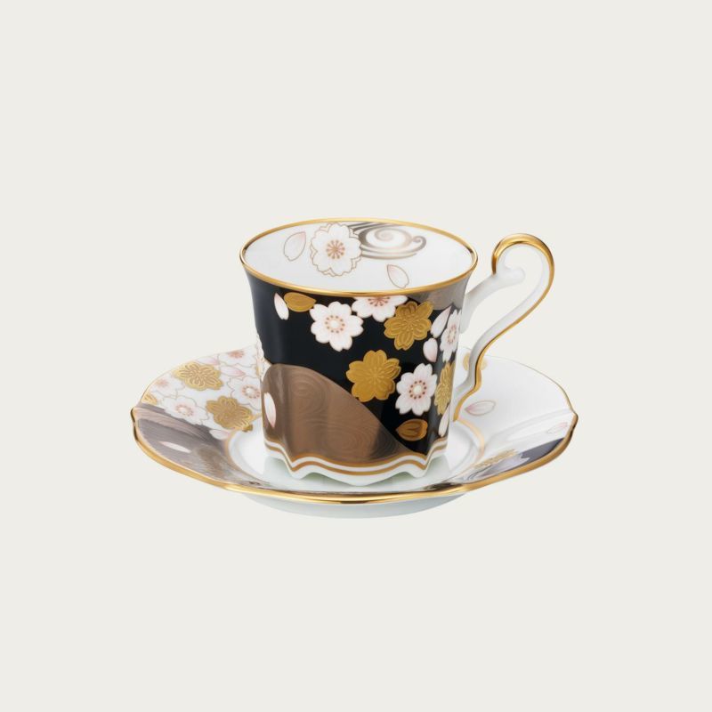 ノリタケ ☆あやみなもコーヒー碗皿(夜桜金銀彩)☆ 新品 ノリタケ ☆あやみなもコーヒー碗皿(夜桜金銀彩)☆ 新品