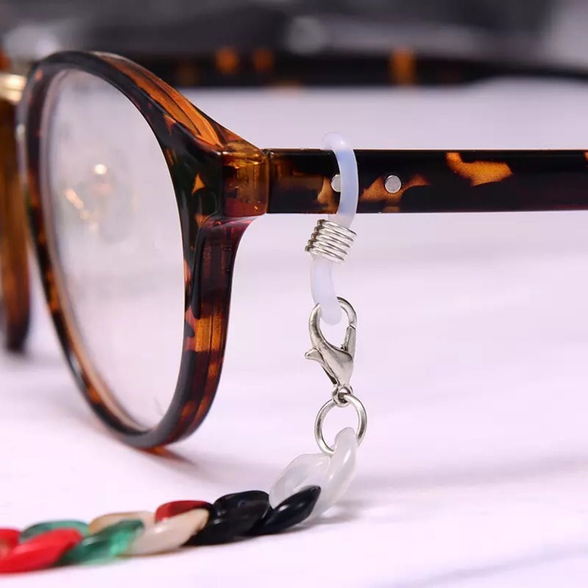 老眼鏡 サングラスのメガネチェーン メガネストラップ グラスコード ブラック