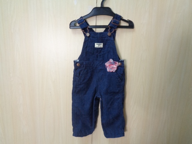 b447◆OSHKOSH コーデュロイオーバーオール◆オシュコシュ size:12M ネイビー系 コットン100％ キッズ 子供服 オールインワン US古着 5C_画像1