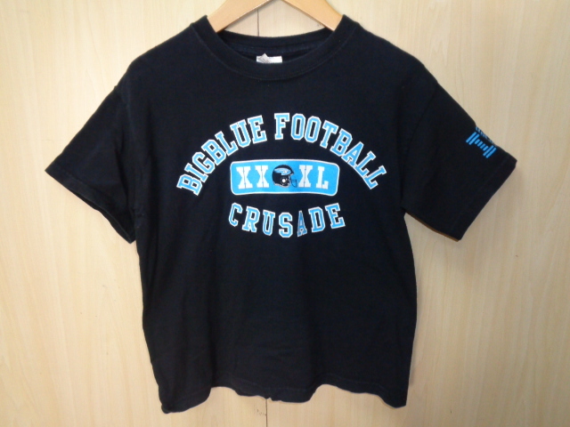 b1168◆アメリカンフットボール IBM BigBlue ユース Tシャツ◆GILDANボディー sizeS YOUTH ネイビー 綿100％ 半袖 ゆうパケット発送 5C_画像1