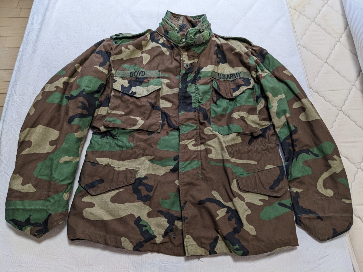 【希少 美品】米軍 実物 1982 US ARMY 3rd M-65 フィールドジャケット Medium Short M-S M81 ウッドランド 迷彩 アメカジ アウトドア