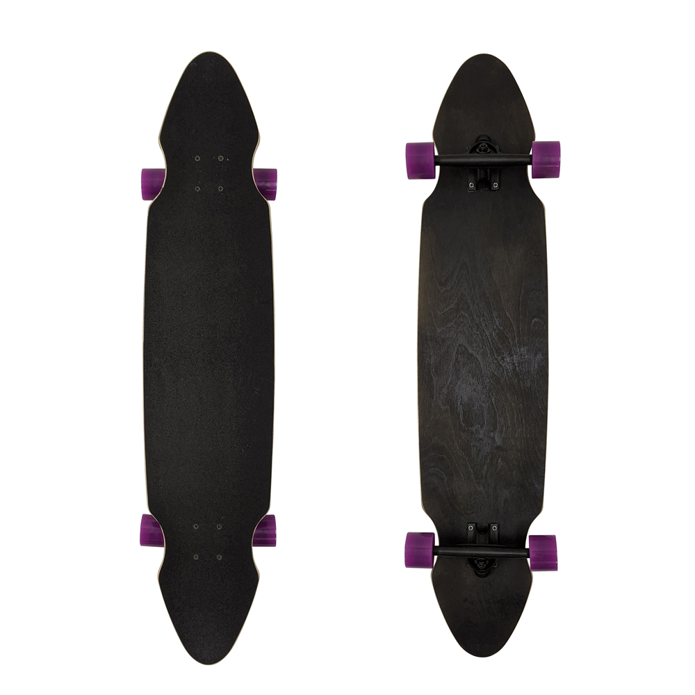  скейтборд длинный скейтборд полный комплект скейтборд skate long ske графика длинный длинная доска SK034 чёрный / фиолетовый 