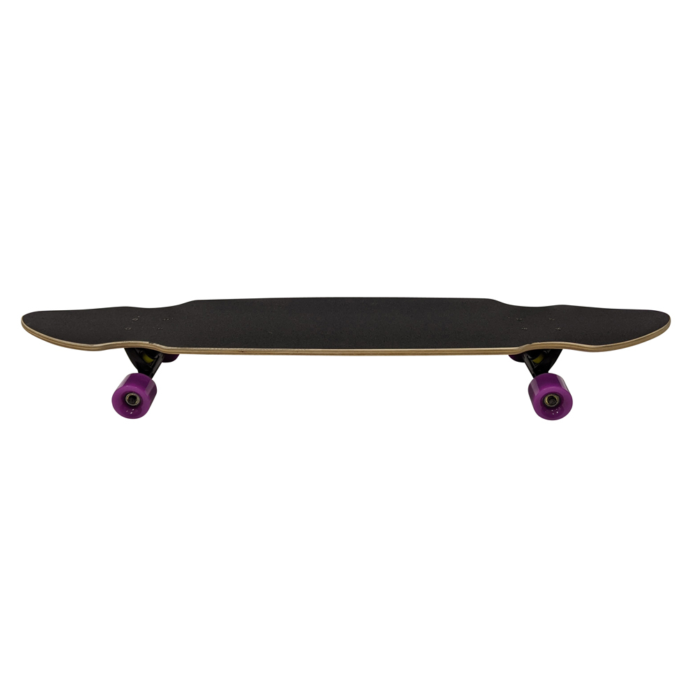  скейтборд длинный скейтборд полный комплект скейтборд skate long ske графика длинный длинная доска SK034 чёрный / фиолетовый 