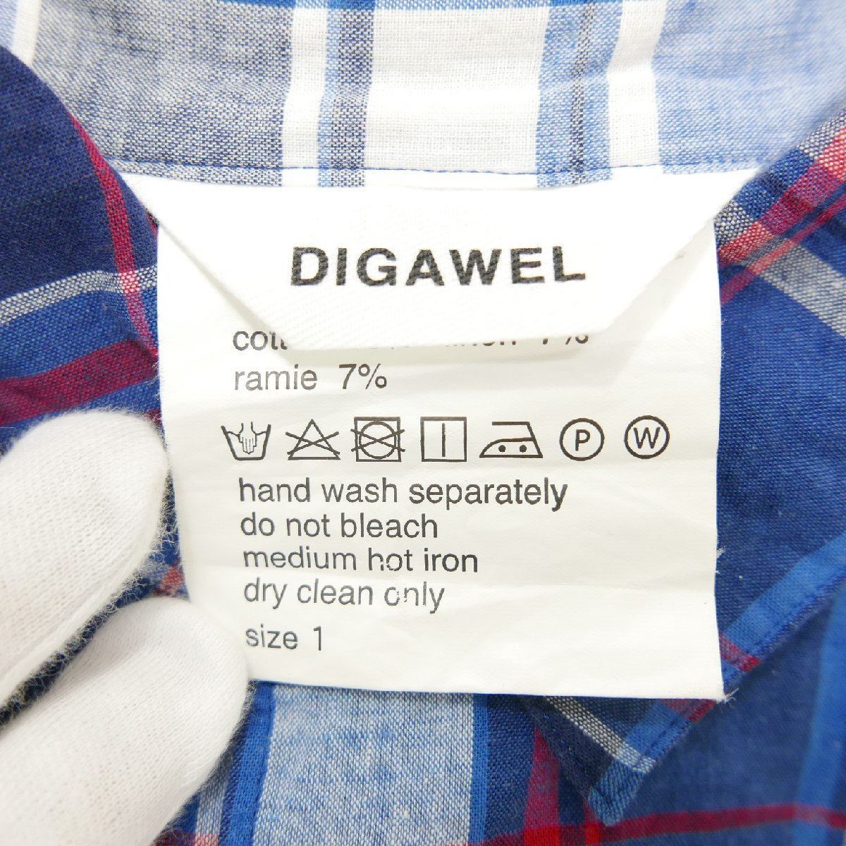 DIGAWEL ディガウェル C/R CHECK L/S SHIRT メンズ トップス 長袖チェック シャツ BLUE 1_画像5