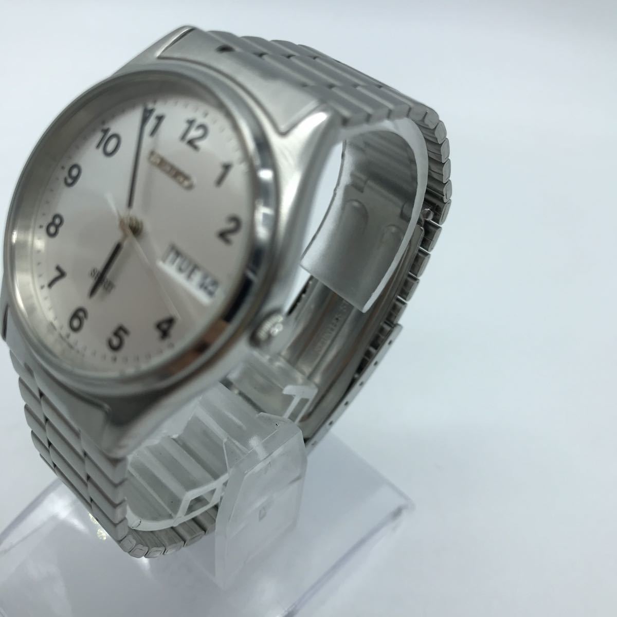 SEIKO SPIRIT Seiko Spirit 7N43-7B60 day date men's wristwatch operation goods silver 