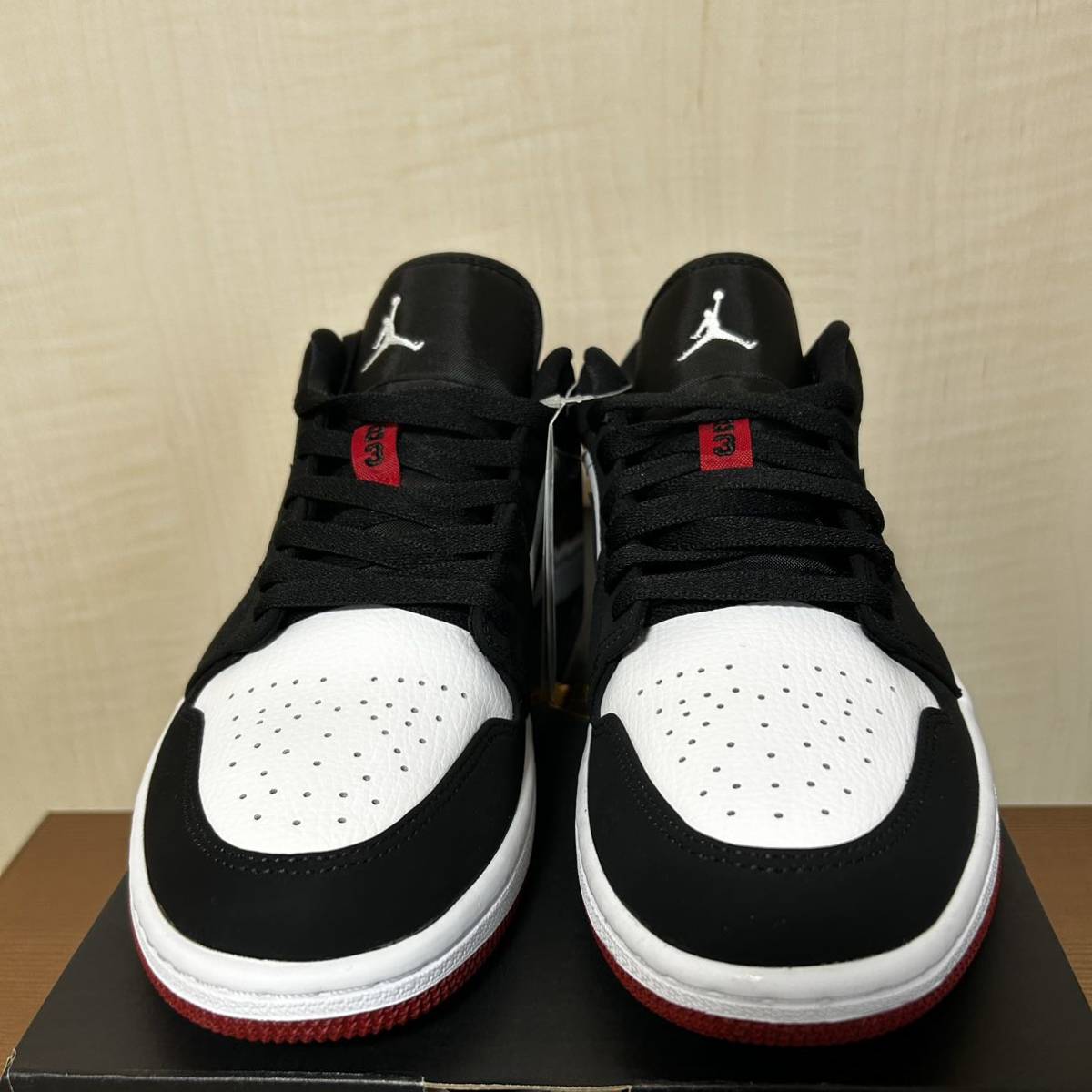 未使用 NIKE AIR JORDAN 1 LOW BLACK TOE 553558 116 ナイキ エア