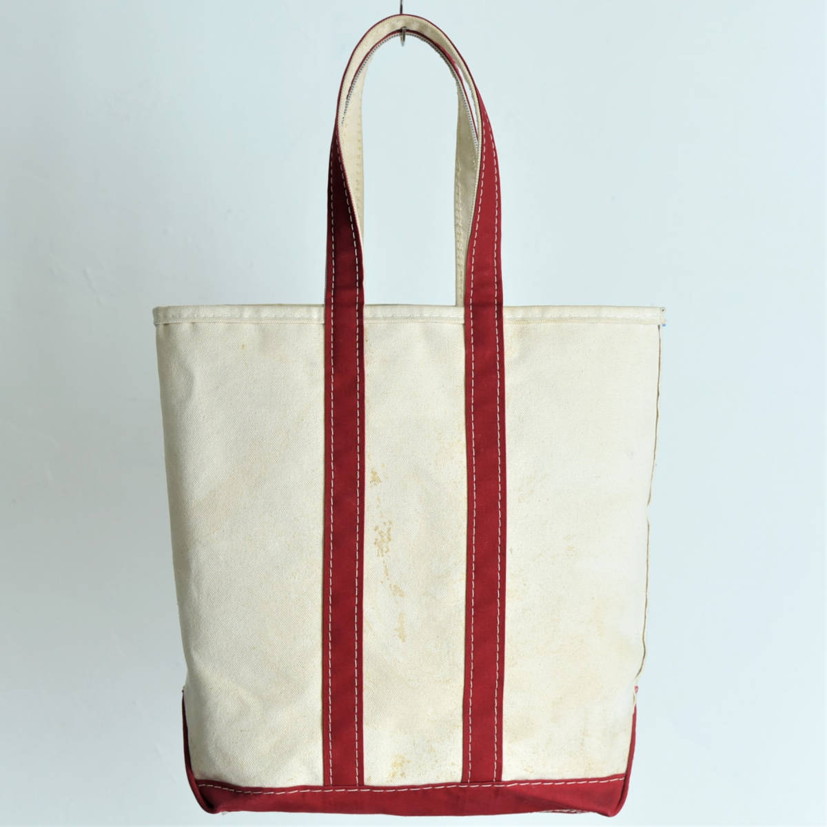 状態◎ バキバキ！ トールサイズ！ 80s L.L.Bean ギザタグ BOAT & TOTE トート バッグ 濃色 ヴィンテージ キャンバス アウトドア_画像2