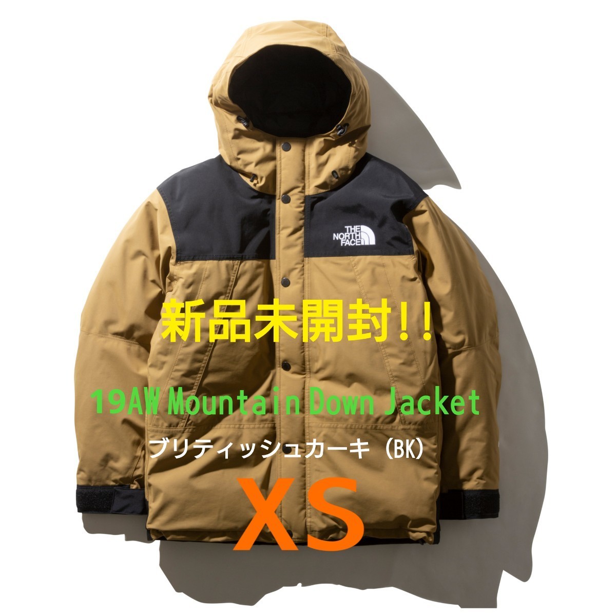 新品! 19AW THE NORTH FACE ノースフェイス ND91930 GORE-TEX マウンテンダウンジャケット ブリティッシュカーキ XS 完売 _画像1