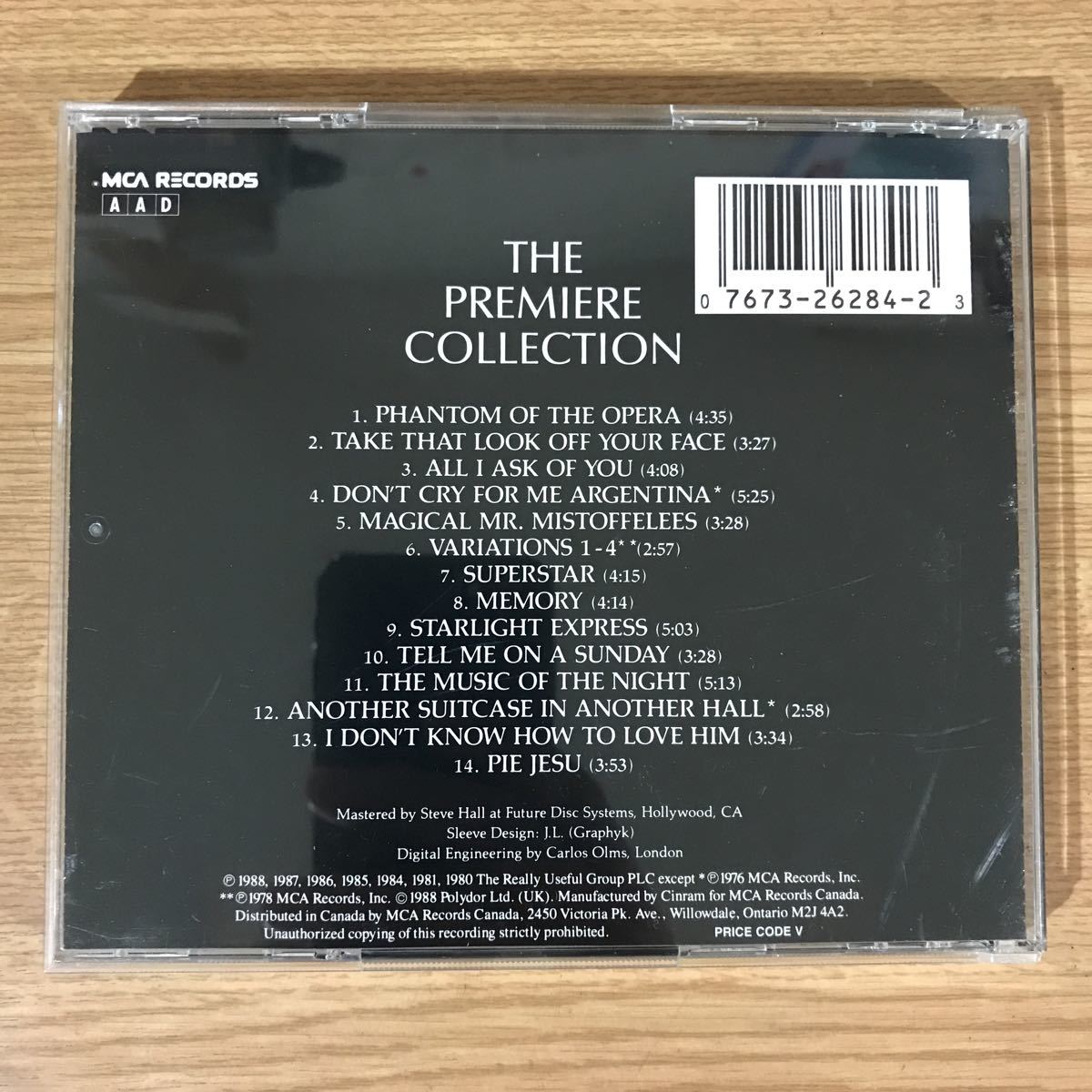 (B324)中古CD200円 The Premiere Collection: The Best Of Andrew Lloyd Webber (Original Cast Compilation)_画像2
