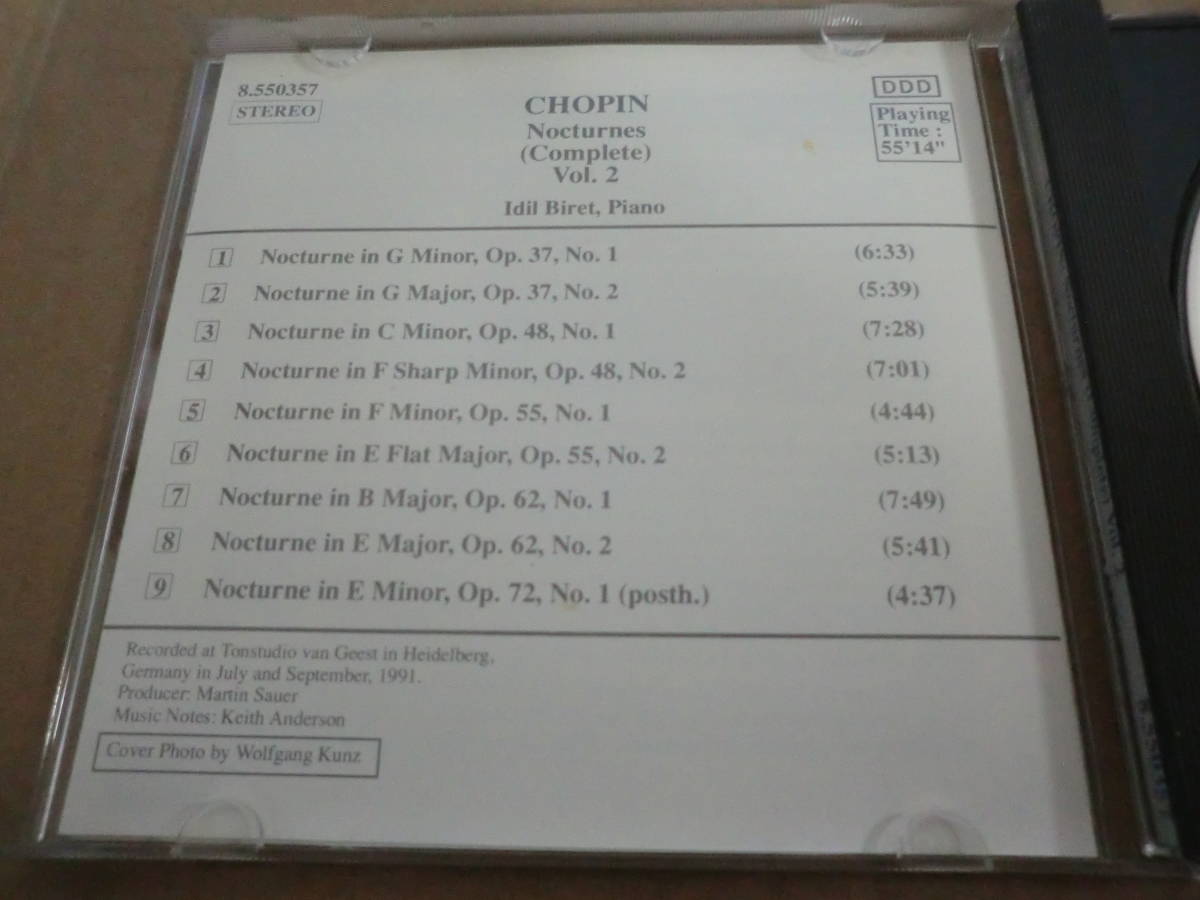 　【NAXOS】　ショパン/夜想曲全集　Vol.2　イディル・ビレット(ピアノ)　[1991年]　⑫_画像3