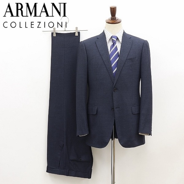 ◆ARMANI COLLEZIONI アルマーニ コレッツォーニ M LINE 2釦 スーツ 紺 ネイビー_画像1