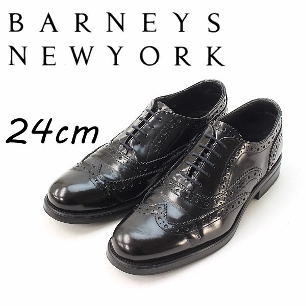 *BARNEYS NEW YORK Barneys New York кожа wing Zip обувь чёрный черный 38