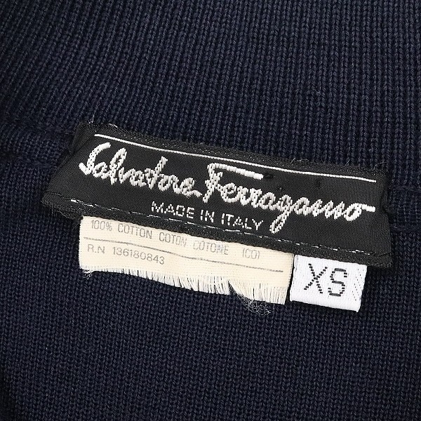 *Salvatore Ferragamo Salvatore Ferragamo gradation va label to cotton knitted One-piece navy blue navy XS