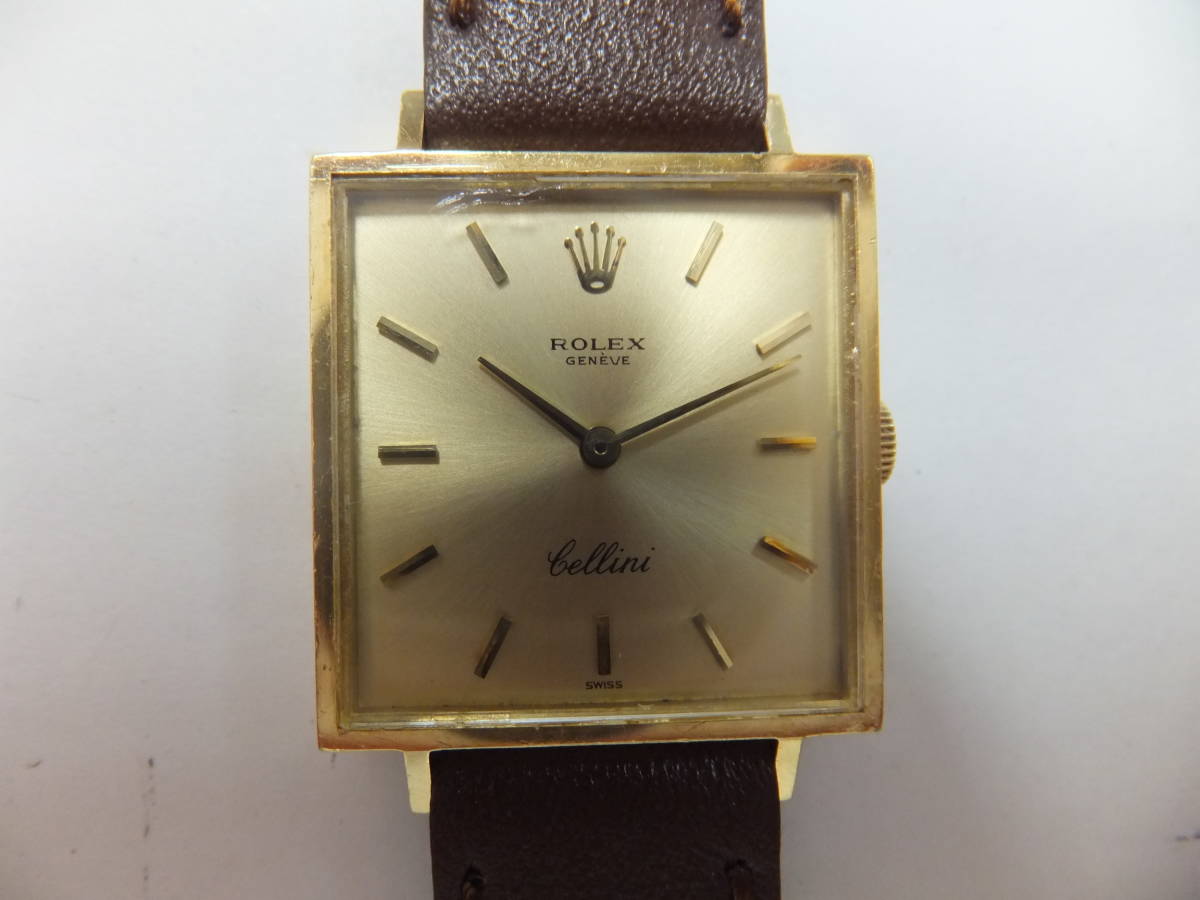 ROLEX　ロレックス　レディース腕時計　Cellini　チェリーニ　金無垢スクエア　アンティーク手巻き時計　3996　Cal.1600 即決のみ