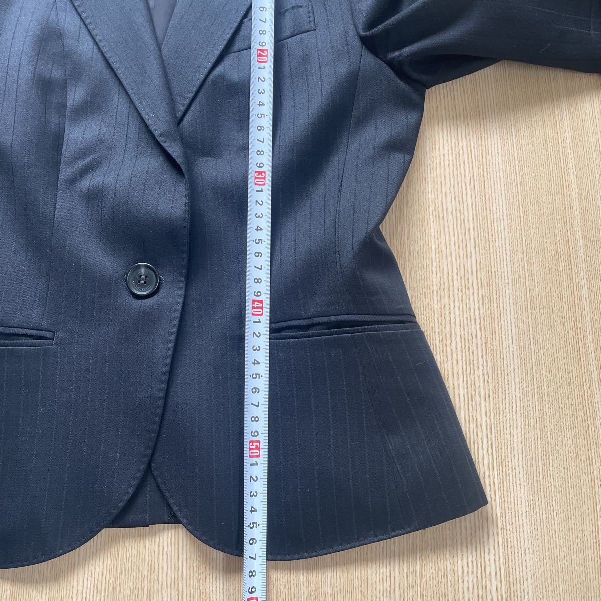  Michel Klein silk . beautiful lustre jacket suit size 38 stripe pattern black Michaelklan lady's size 38 for women cupra 