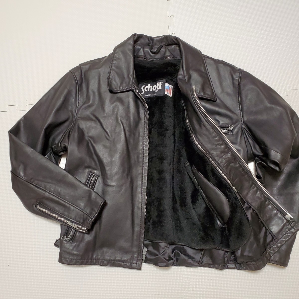 美品【Schott】ショット ライダースジャケット レザージャケット