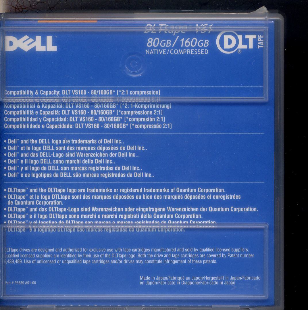 DELL DLT tape VS1 80GB/160GB (記録用メディア) JP-0P5639　２本セット（未開封）_画像3