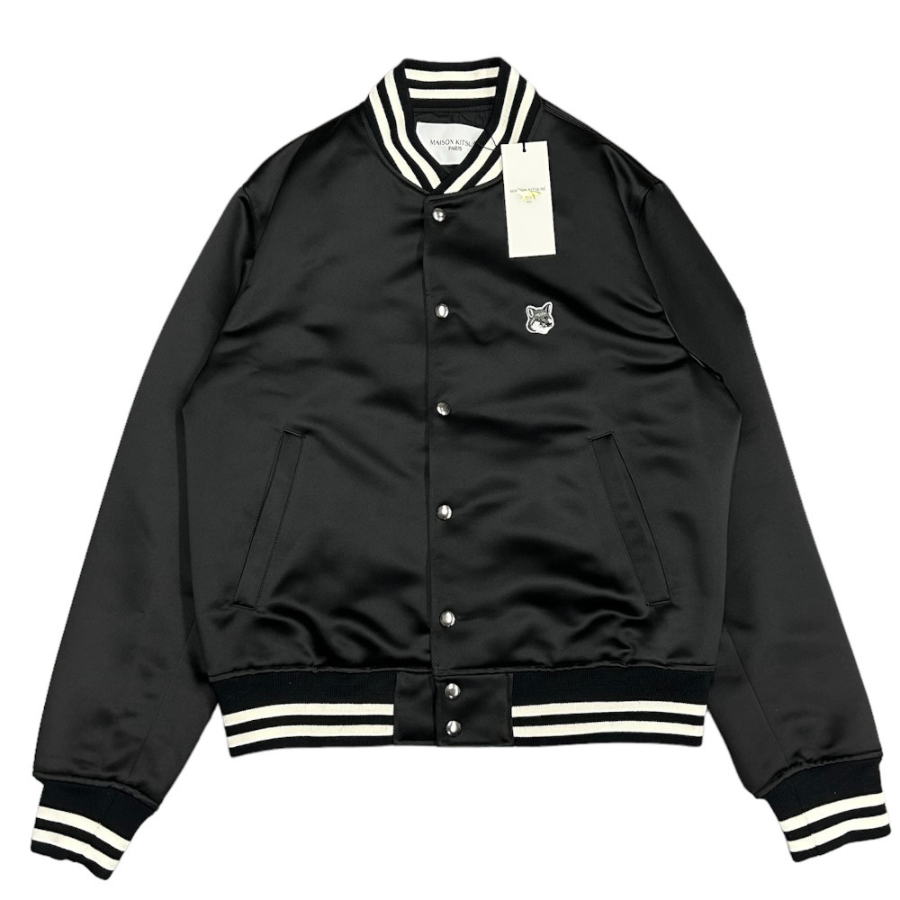  новый товар XL размер MAISON KITSUNE монохромный -m лиса head атлас teti Bomber жакет mezzo n лисица 