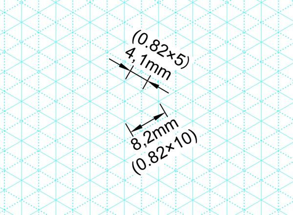 タカラ アイソメトリック グラフ 用紙 普通紙 A4 100枚 4.1mm 斜眼紙 等角図 等角投影図 斜眼用紙 斜眼 設計 方眼用紙 方眼 アイソメ_画像2