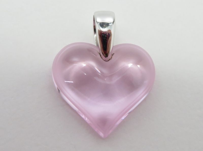 ラリック ネックレス ● ハート ピンク ペンダント トップ チャーム スターリングシルバー チョーカー ビジュー ビジュウ LALIQUE