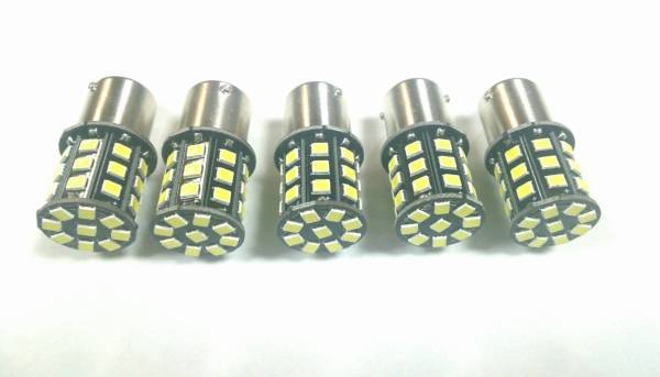 12V用 S25 LED 33連 ダブル球 ホワイト 8個+保障2個 (計10個)　乗用車　バイクなどに！_画像1