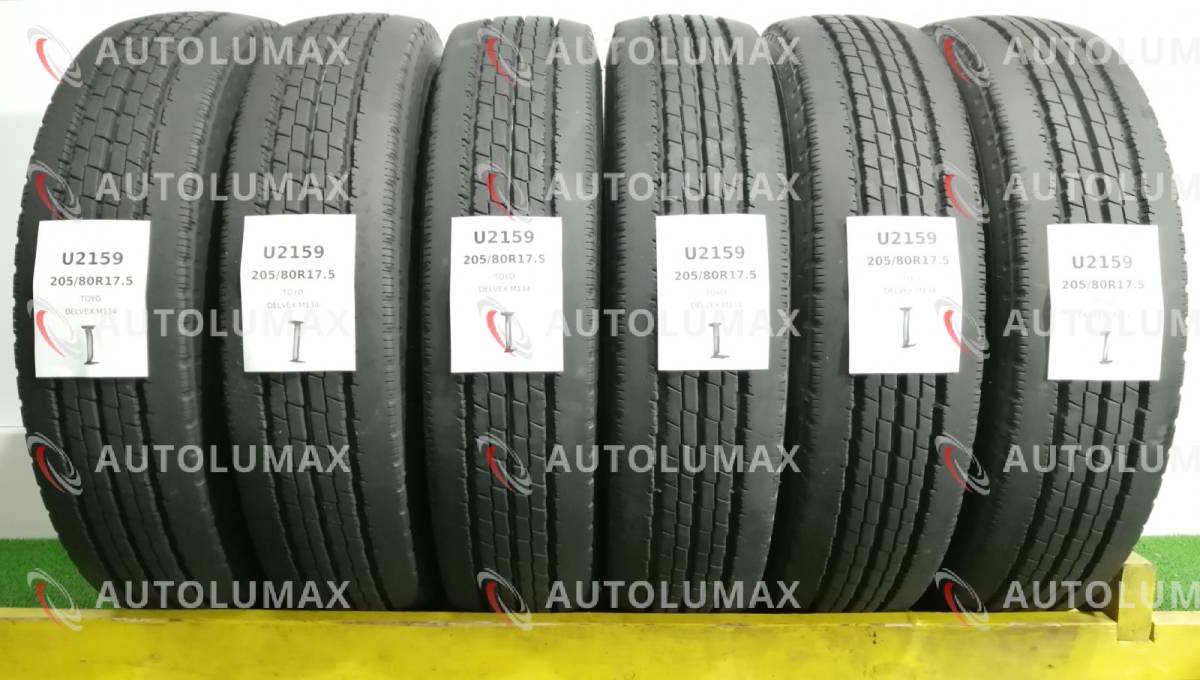 205/80R17.5 120/118L LT Toyo DELVEX M134 中古 サマータイヤ 6本セット トーヨー U2159.I