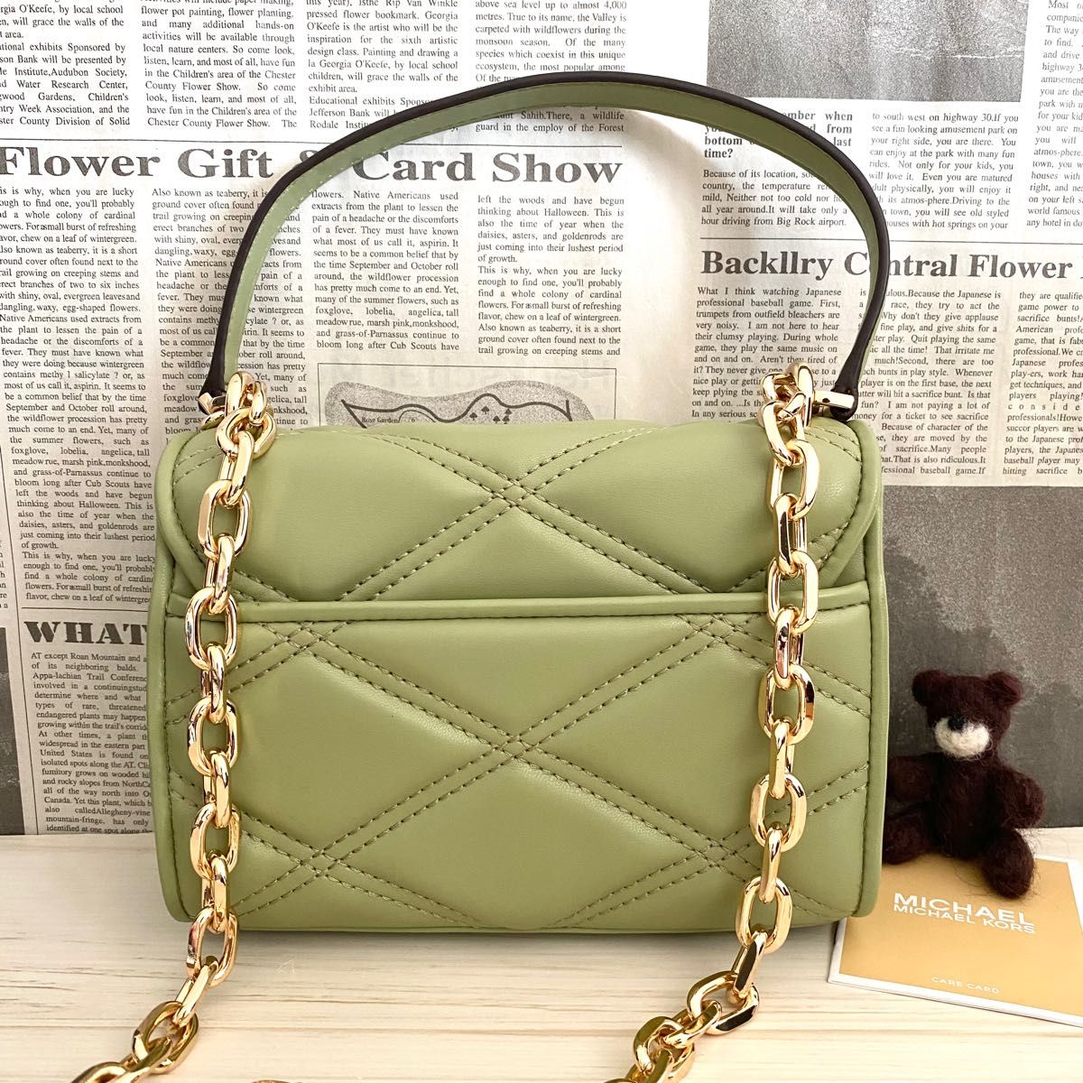 定価8.8万円 新品 MICHAEL KORS ショルダーバッグ ライトセージ