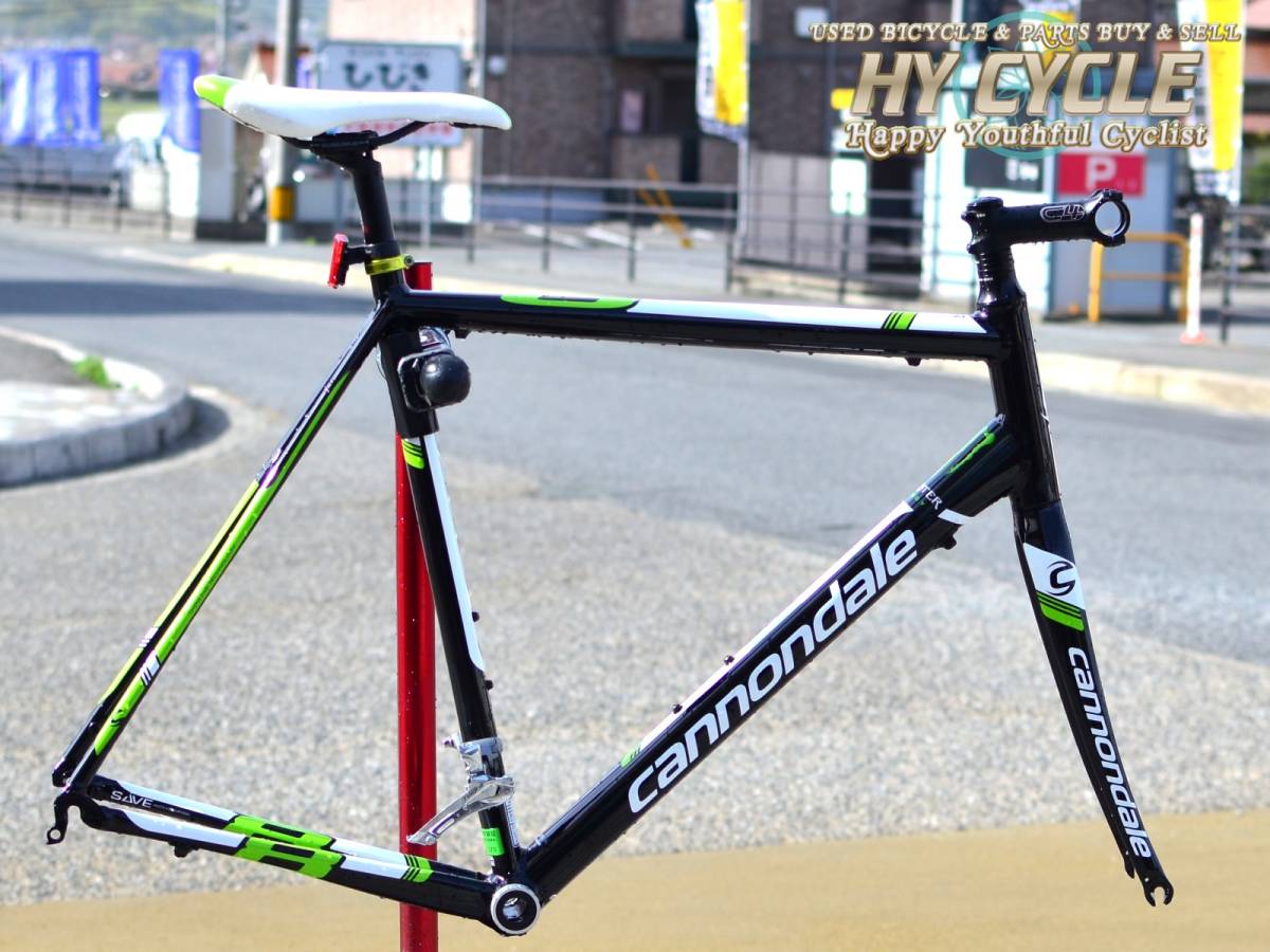 size:58 コンディション良好 cannondale キャノンデール CAAD8 アルミ/カーボンフォーク フレームセット Tiagra FD-4600&BB&サドル セットの画像1