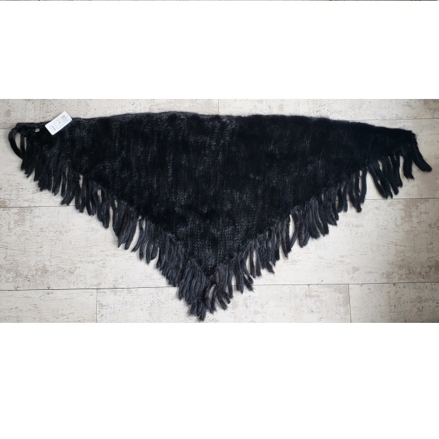  unused City Elegance regular price 28 ten thousand mink fur shawl Japanese clothes black fringe fur real fur mink stole 