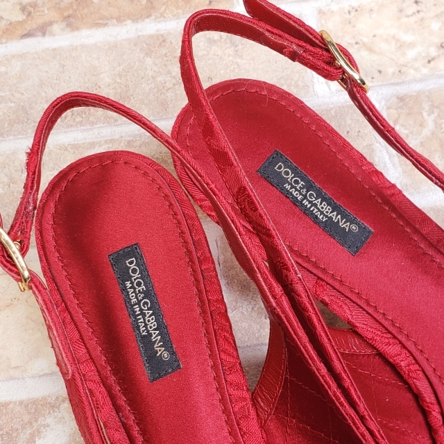  Dolce & Gabbana Jaguar dopo Inte dotu sandals 37.5 Italy made red Dolce & Gabbana
