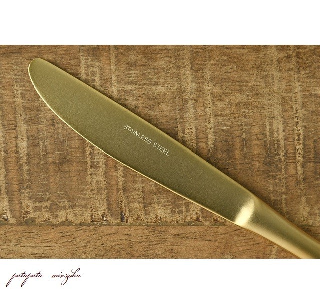  десерт нож . три статья сделано в Японии retro ere gun te коврик Gold ножи нож 