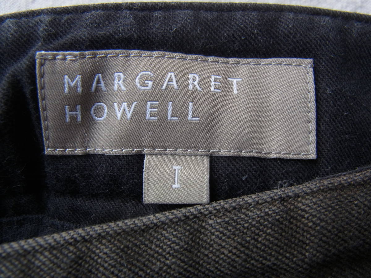 MARGARET HOWELL マーガレット ハウエル 1プリーツ　シンチバック付き　コットンパンツ　サイズ Ⅰ　日本製 ダークグレー系_画像5