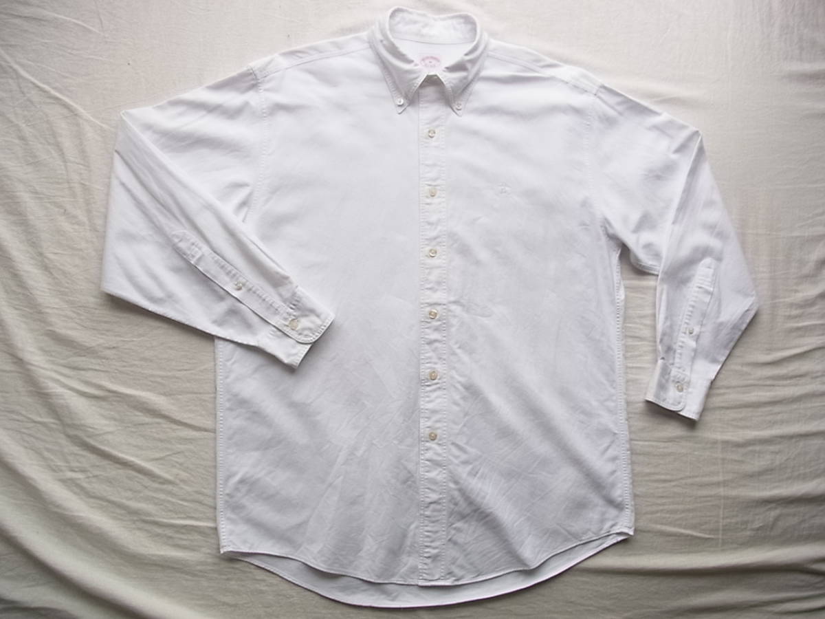BROOKS BROTHERS ブルックスブラザーズ スーピマコットンオックス素材　ボタンダウンシャツ　サイズ M ホワイト