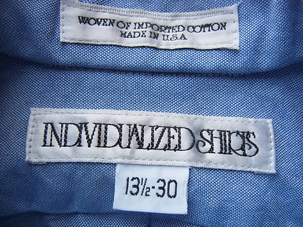 INDIVIDUALIZED SHIRTS インディビジュアライズド シャツ　コットンオックス素材　ボタンダウンシャツ　MADE IN USA 薄く汚れ有り_画像5