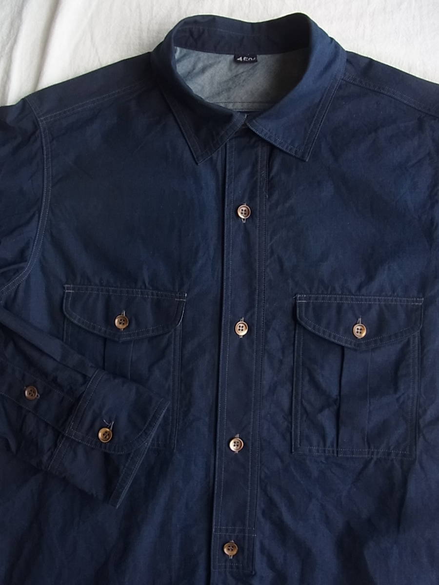 45R フォーティーファイブ 濃色インディゴ染め ワークシャツ　サイズ 3 日本製_画像3