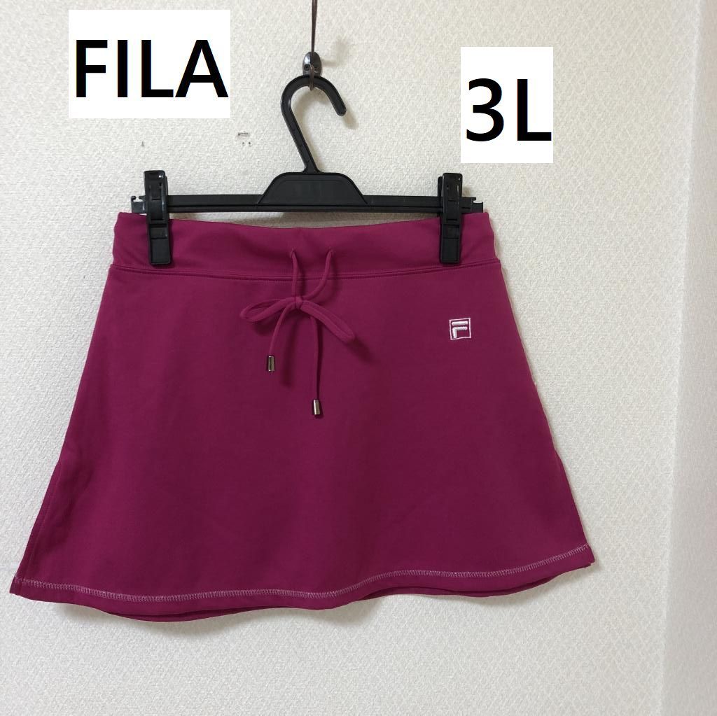 FILA　大きいサイズ　スコート　3L　ワイン_画像1