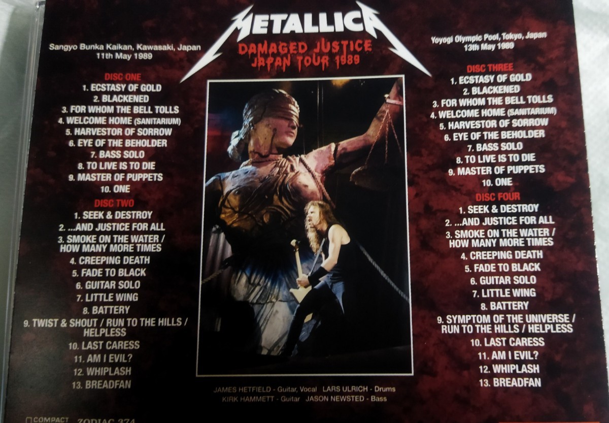 メタリカ 1989年 4CD Metallica Live At Japan Tokyo & Kawasaki メタリカ 1989年 4CD Metallica Live At Japan Tokyo & Kawasaki