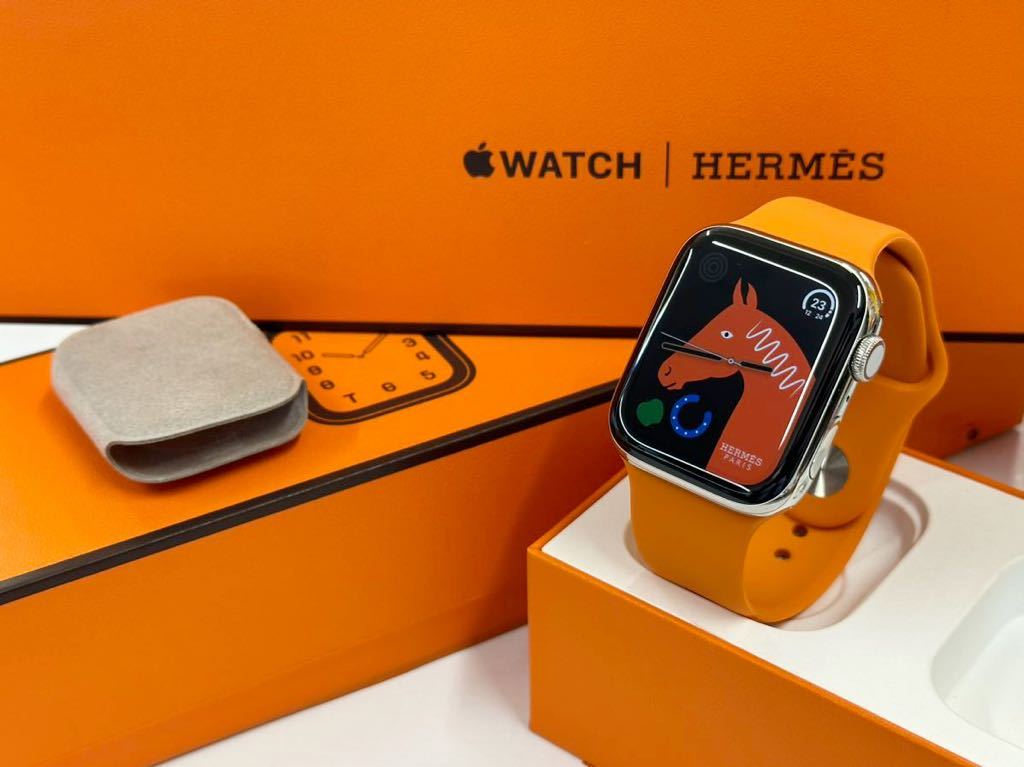 引出物引出物Apple Watch HERMES Series5 44mm シルバー 腕時計 