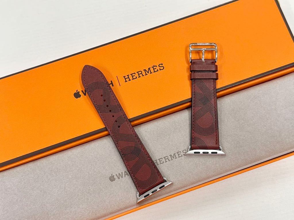 Apple Watch Hermes 45mm 黒レザーベルト - レザーベルト